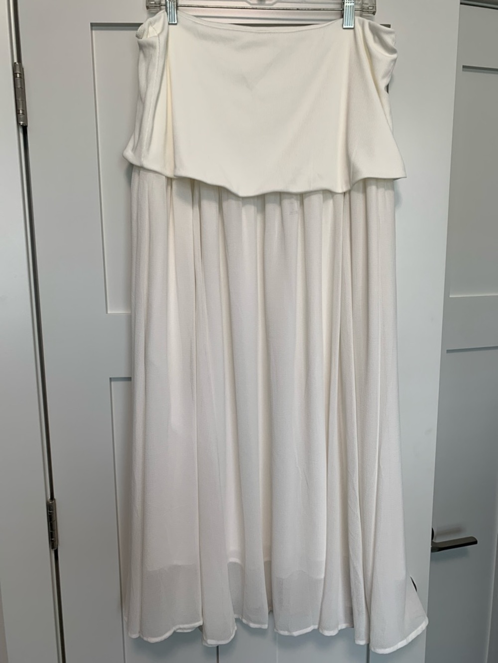 By Anthropology Ivory White Flowing Maxi Skirt